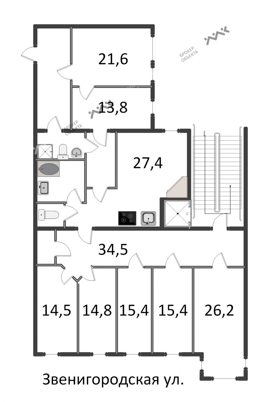 6 комн. кв. 231.2 m2 4/5 этаж Звенигородская ул., д.2 Купить по цене  25000000 ₽